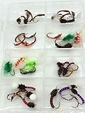 Fly Fishing SUMMER BUZZER SET for trout, 40 Flies in sizes 10-14