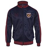 West Ham United FC Official Football Gift Mens Retro Track Top Jacket Navy 3XL