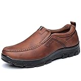 COSIDRAM Mens Loafers Slip on Casual Shoes Fashion Walking Moccasins Business Office Dress Outdoor Brown 9