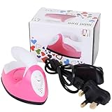 Mini DIY Craft Iron Handheld Electric Iron Portable ABS Travel Clothes Mini Irons for Fuse Beads Sewing Patchwork Heat Press Name Stickers (Pink, Mini Irons)