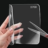 Cuttable Cabinet Door Bumpers, Premium Clear Soft Bumper Pads, Strong Self-Adhesive Furniture Pads Suitable for Many Furniture and Appliances Sound Dampening Buffer Pads (5.9"x 6.3"x 0.08", 2 PCS)