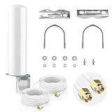 Outdoor 4G 5G LTE Antenna High Gain 10-12dBi OmniDirectional WiFi Antenna with Dual SMA Male Cables and TS9 Adapters 698-3800MHz Compatible with Routers Hotspots Signal Boosters