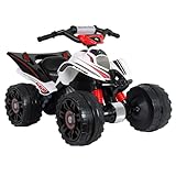 INJUSA - Mercedes Benz ATV 12V Electric Quad, for Children +2 Years, with Reverse Gear, Rubber Bands on Wheels and Pedal Accelerator, Max. Speed 6 km/h, White Colour