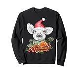 Funny Pig Santa Hat Christmas Advent Pig Sweatshirt