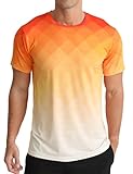 APTRO Men’s T-Shirts Gym T Shirts for Men Moisture Wicking Athletic Breathable Running Tops Quick Dry Short Sleeve T-Shirt Gradient Orange L