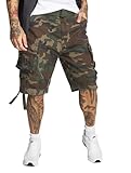 Brandit SHORTS SAVAGE NEU KURZE Hose MIT GÜRTEL CARGO VINTAGE SHORT ARMY BERMUDA, Größe:L, Farbe:woodland