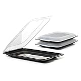 TATAY Cocktail Fruit Containers for Fridge | Set of 3 Standard | Fridge Storage | Removable Lid, Stackable | Microwave, Freezer and Dishwasher Safe | BPA-Free, 17 x 3.2 x 25.2 cm, Colour Black