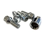 BIMECC M14x1.5 Locking Wheel Bolts/Nuts - Silver - 60 Degree - Audi | Mercedes | SEAT | Skoda | VW | Transporter T5 T6