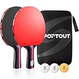 EasyroomTable Tennis Racket Bat Set, Pingpong Paddle with 2 Bats and 3 Balls