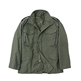 M65 Field Jacket WW2 Vintage Men's Warm Cargo Coats with Cotton Lining OG-107 Trench Suit Replica WWII US M-1956 Jackets, Green, L
