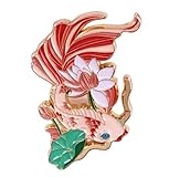 Dream Lotus Pond Goldfish Carp Lotus Flower Enamel Pin for Backpack Brooches Men Women Lapel Pins Badge Accessories Metal Badges Fans Gift
