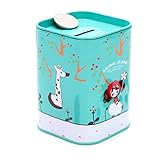 Cartoon Money Boxes Money Bank Square Tinplate Coin Saving Pot Storage Tank Gift for Girls