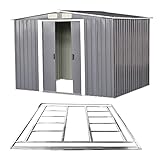Outdoor Storage Metal Garden Apex Roof Storage Shed 6ft x 4ft/8ft x 4ft/ 8ft x 6ft/10ft x 8ft Green Or Grey Color