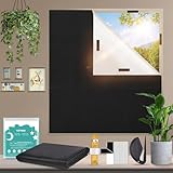 YUZAII Blackout Blind 300x145cm Stick On Black Out Blinds for Windows, No Drill Temporary with 20 Hook & Loop Tapes for Bedroom, Travel (Black)