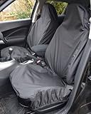 HEAVY DUTY WATERPROOF SEAT COVERS 1+1 BLACK FOR VW GOLF MK5 MK6 MK7 MK8 ALL YEARS VW GOLF GT GTI GTD | 100% WATERPROOF DRIVER + PASSENGER SEAT COVERS PROTECTORS
