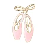Ballet Shoes Brooches Pins Delicate Brooch Classic for Party Dance Performance Banquet for Women Ladies Teen Girls Elegant Lapel Pins Dress Suit Shirt Ceremony Clothes Jewelry Gifts (Pink)