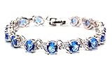 Silver Tanzanite And White Topaz 16ct Bracelet (925)