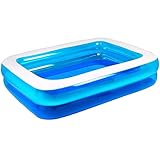 Giant Rectangular Family Size Swimming Paddling Pool Fun (79"X59"X20"Inch)