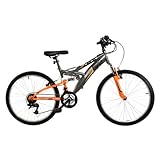 Basis Ranger Junior Full Suspension Mountain Bike, 24" Wheel - Grey/Orange