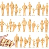 Namalu 30 Pcs Miniature People 1: 25 Scale Model Trains Architectural Sitting and Standing Diorama Figures Unpainted Mini People Figures for Scale Model Train Miniature Scenes Decoration