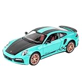 Die-cast car models 1:24 For Porsche 911 GTR CSR2 Sports Car Alloy Model Miniature Metal Die-cast Vehicle With Steering Wheel Alloy car models(911 Green)