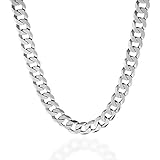 QUADRI - Extra Shiny Cuban Chain - Diamond Cut Silver Chain 10mm - 925 Sterling Silver Necklace - 56 cm / 22" - Mens Cuban Chain Premium Quality - Gift Box Included