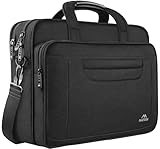 MATEIN 17 inch Laptop Bag, Water-Repellent Computer Briefcase Fits Up to 16 inch Laptop, Gaming Shoulder Messenger Bag, Large Capacity for Business/Travel - Black