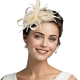 Faletony Womens Fascinators with Hair Clip Floral Headwear Feather Tea Party Hats Cocktail Wedding Champagne