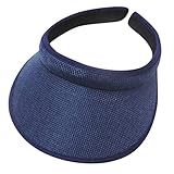 Sun Visors for Women Men, Wide Brim UV Protection Sport Visor Cap Sunhats Adjustable Ponytail Baseball Hat for Golf Cycling Fishing Tennis Volleyball Running Jogging Navy