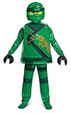 DISGUISE Unisex Kid's Deluxe Lloyds Lego Ninjago Costume, Green, Medium