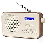 LEMEGA PR2 Portable DAB/DAB+ and FM Digital Radio,Personal Small DAB Radio, Alarm Clock,60 Preset Stations,Headphones-Out,Batteries or Mains Powered - Walnut