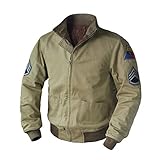 LP-FACON Brad Fury Wardaddy Aviator Don Collier Tanker WW2 Military Cotton Bomber Jacket Khaki