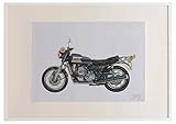 Suzuki RE5 1975 A3 framed limited edition print A4 picture drawing