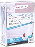 Guardmax Premium Box Spring Cover - Full Size Waterproof and Bed Bug Proof Zippered Box Spring Encasement - 6 Side Absorbent Boxspring Protects Against Bed Bugs, Dust Mites, Dirt, Spills, and Stains.