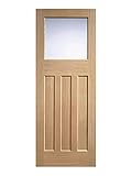 LPD Nostalgia DX 30's Style Glazed Oak Internal Door 80" x 32" x 35mm