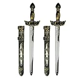 Lizzy 2x Children's Officer Toy Sword (50cm) – Plastic Medieval Knight & Viking Long Swords for Kids | Fancy Dress World Book Day Cosplay Warrior Costume Accessory | Reusable Roleplay Toy Set (50cm)