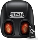 RENPHO Portable Foot Massager with Heat for Plantar Fasciitis, 3D Kneading, Compression, Remote, Electric Shiatsu Feet Massager, Gifts for Women Men, Fits Men Size Up to 10