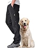 Jessie Kidden Waterproof Hiking Trousers Mens, Outdoor Snow Ski Fishing Walking Fleece Lined Insulated Soft Shell Winter Pants #MH4409-Black-38