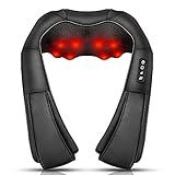 Neck Massager, Deep Tissue 3D Kneading, by iKristin, Portable, with Heat, Shiatsu Massager for Neck, Back, Shoulder, Foot and Leg, at Home and Car, Suitable for Women and Men (Black)