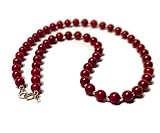 9ct Gold Red Coral Necklace, Natural Coral Beads, Statement Beaded Necklace, 20 inch
