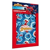 Marve Spiderman Wrapping Paper 2 sheets Of Gift Wrap And 2 Gift Tags, blue, red
