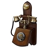 Opis 1921 Cable D: A Vintage Wall Mounted Retro Wooden Phone, an Old-Fashioned Landline Rotary Telephone for Your House