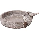 Dobar Classic Bird Pool Oasis - Grey Concrete Bird Bath & Pool 24.5 cm - For Balcony, Garden & Patio