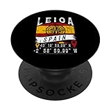 Leioa Spain Flag GPS Coordinates Of Leioa PopSockets Swappable PopGrip