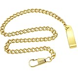 Tiong Gold Clip Pocket Watch Chain Twisted Thick Vintage Metal Alloy Watch Chain Link Vest for Your Pocket Watches