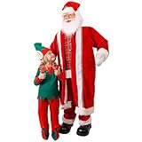 6ft Life Size Singing & Dancing Santa Claus - 182 Cm Tall Father Christmas X-mas Decoration. Giant Santa With 5 Different Songs. Display Prop. One Size