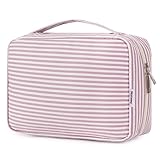 Travel Hanging Toiletry Wash Bag Toiletry Bags for Women Toiletries Bag Washbag Makeup Cosmetic Organizer for Men Girls (Dusty Rose Stripe)
