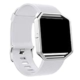 Panda Bobo Strap Compatible with Fitbit Blaze, Silicone Adjustable Replacement Sport Wrist Strap (Small, White)