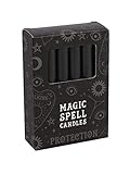 12 Magic Candles with Protection 10 cm Black