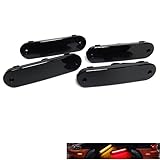 4x Black Smoked Lens Side Bumper Reflector Indicator LED Marker Light Amber Red For 1990-2005 MX-5 MK I II Roadster NA NB